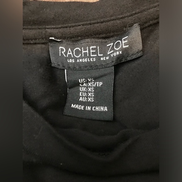 Rachel Zoe black sparkly short sleeve top size xsmall - Picture 3 of 3